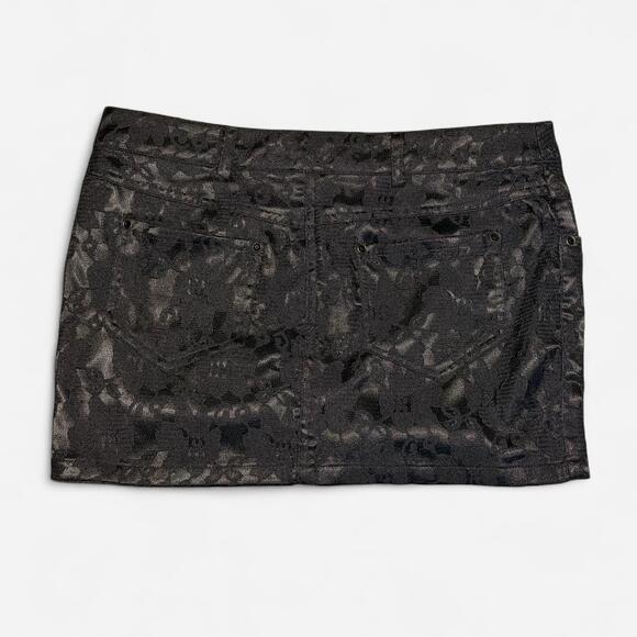 Vintage Forever 21 Twist Black Lace Micro Mini Skirt Size Small - Picture 4 of 4